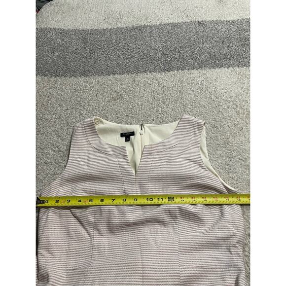 Talbots Womens Size 8P Striped Split Neck Sleeveless Sheath Dress Cream Red Blue - Picture 2 of 13